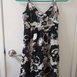 Old Navy black and grey floral knit sun dress size small